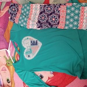 2pc set shirt and tights